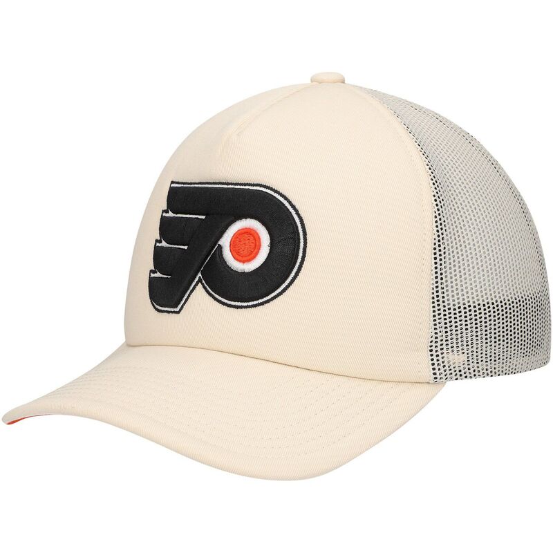 【送料無料】 ミッチェル&ネス メンズ 帽子 アクセサリー Men's Mitchell & Ness Cream Philadelphia Flyers Foam Front Trucker Adjustable Hat Fly Beige