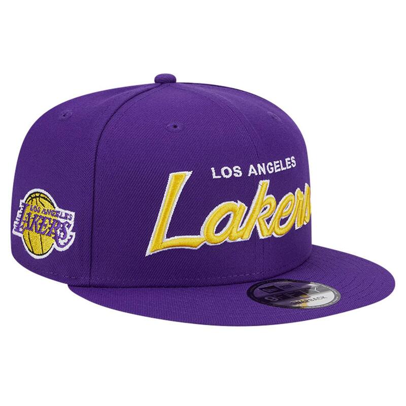 【送料無料】 ニューエラ メンズ 帽子 アクセサリー Men's New Era Purple Los Angeles Lakers Evergreen Script Side Patch 9FIFTY Snapback Hat Lak Purple