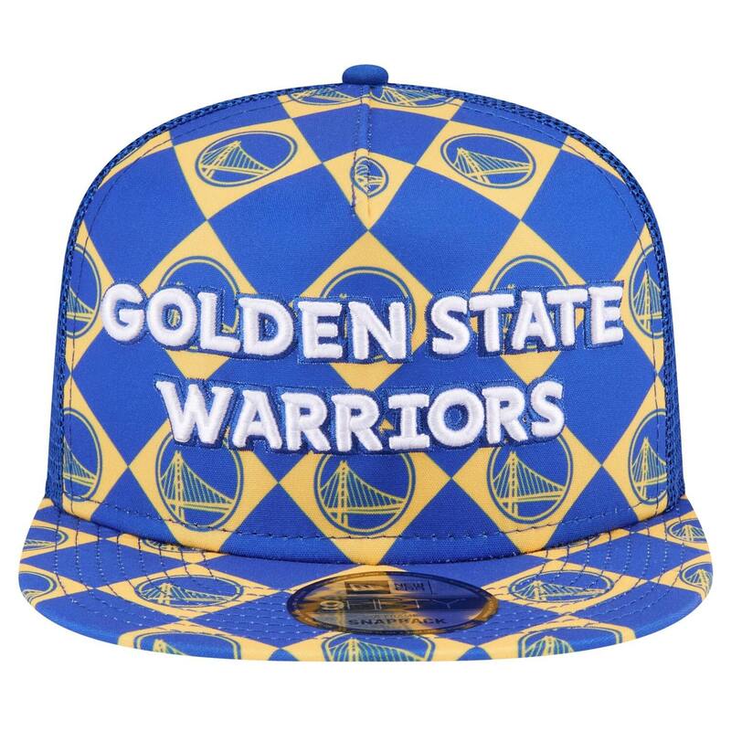 【送料無料】 ニューエラ メンズ 帽子 アクセサリー Men's New Era Royal Golden State Warriors Seeing Diamonds A-Frame Trucker 9FIFTY Snapback Hat War Blue