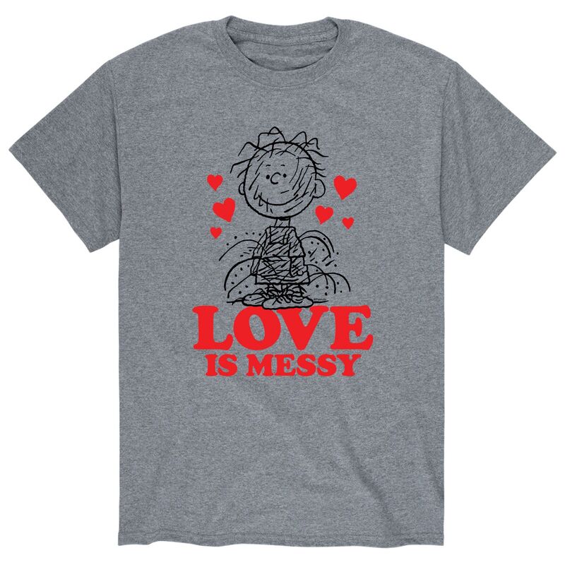 【送料無料】 ライセンス キャラクター メンズ Tシャツ トップス Men's Peanuts Pigpen Love Is Messy Tee Gray