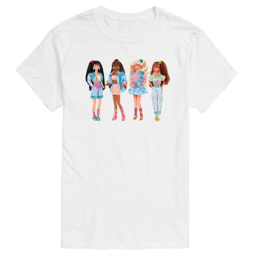 【送料無料】 ライセンス キャラクター メンズ Tシャツ トップス Men's Barbie Retro Group Graphic Tee White 【送料無料】 ライセンス キャラクター メンズ Tシャツ トップス Men's Barbie Retro Group Graphic Tee White