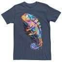 【送料無料】 ライセンス キャラクター メンズ Tシャツ トップス Men's Chameleon Paint Splatter Graphic Tee Navy Heather