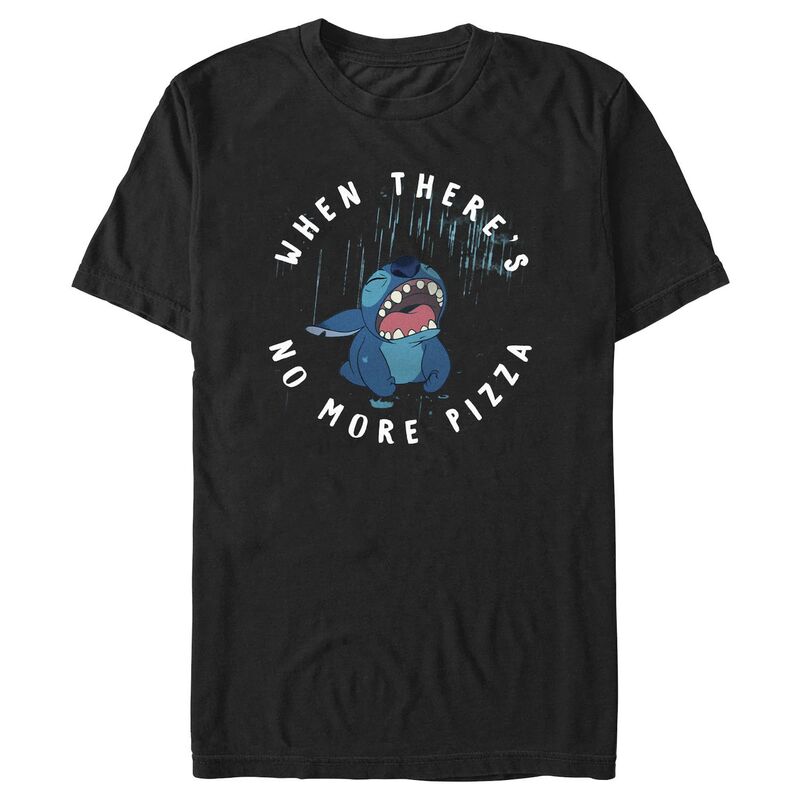 【送料無料】 ディズニー メンズ Tシャツ トップス Disney's Lilo & Stitch When There's No More Pizza Men's Graphic Tee Black