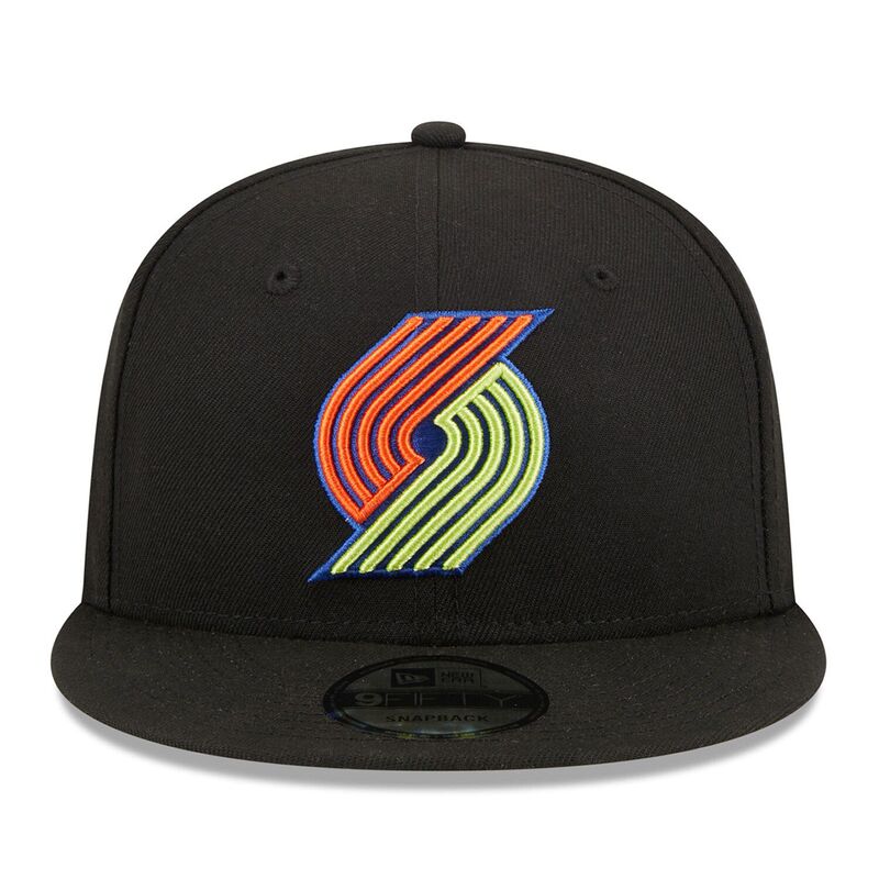 【送料無料】 ニューエラ メンズ 帽子 アクセサリー Men's New Era Black Portland Trail Blazers Neon Pop 9FIFTY Snapback Hat Trb Black