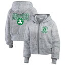 【送料無料】 ウェア バイ エリン アンドルーズ レディース Tシャツ トップス Women's WEAR by Erin Andrews Heather Gray Boston Celtics Speckled Radiator Full-Zip Hoodie Cel Grey