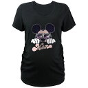 【送料無料】 ディズニー レディース Tシャツ トップス Disney's Mickey Mouse Cool Mom Maternity Graphic Tee Black