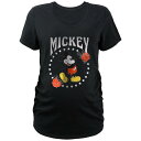 【送料無料】 ディズニー レディース Tシャツ トップス Disney's Mickey Mouse Stars And Roses Maternity Graphic Tee Black