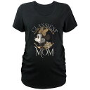 【送料無料】 ディズニー レディース Tシャツ トップス Disney's Minnie Mouse Classiest Mom Maternity Graphic Tee Black