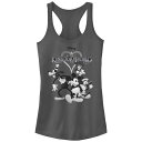 【送料無料】 ディズニー レディース Tシャツ トップス Disney's Kingdom Hearts Heroes Poster Juniors' Racerback Tank Top Charcoal