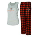 【送料無料】 アンブランデッド レディース ナイトウェア アンダーウェア Women's Concepts Sport Gray/Orange Cincinnati Bengals Petition Tank Top and Pants Sleep Set Bng Grey(4)