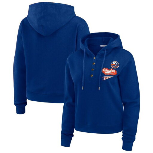 【送料無料】 ウェア バイ エリン アンドルーズ レディース Tシャツ トップス Women's WEAR by Erin Andrews Royal New York Islanders Waffle-Knit Pullover Hoodie Isl Blue 【送料無料】 ウェア バイ エリン アンドルーズ レディース Tシャツ トップス Women's WEAR by Erin Andrews Royal New York Islanders Waffle-Knit Pullover Hoodie Isl Blue