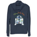 【送料無料】 スター ウォーズ レディース Tシャツ トップス Women's Star Wars R2-D2 Merry Beep Boop Cowlneck Graphic Lightweight Long Sleeve Navy