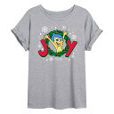 【送料無料】 ディズニー ピクサー レディース Tシャツ トップス Disney / Pixar's Inside Out 2 Joy Juniors' Wreath Oversized Tee Heather Gray(4)