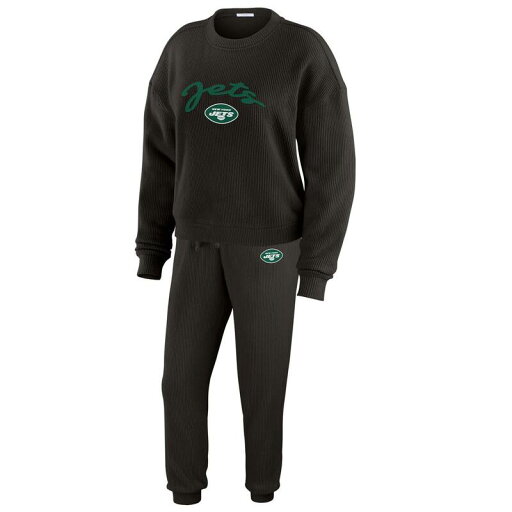 【送料無料】 ウェア バイ エリン アンドルーズ レディース ナイトウェア アンダーウェア Women's WEAR by Erin Andrews Cream New York Jets Plus Size Knitted Tri-Blend Long Sleeve T-Shirt & Pants Lounge Set Jet Black 【送料無料】 ウェア バイ エリン アンドルーズ レディース ナイトウェア アンダーウェア Women's WEAR by Erin Andrews Cream New York Jets Plus Size Knitted Tri-Blend Long Sleeve T-Shirt & Pants Lounge Set Jet Black