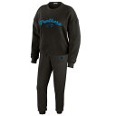 【送料無料】 ウェア バイ エリン アンドルーズ レディース ナイトウェア アンダーウェア Women's WEAR by Erin Andrews Cream Carolina Panthers Knitted Tri-Blend Long Sleeve T-Shirt & Pants Lounge Set Pth Black