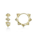 【送料無料】 Gemminded レディース ピアス・イヤリング アクセサリー Gemminded 18k Gold Over Silver 1/10 Carat T.W. Lab-Grown Diamond Hoop Earrings Gold Tone(4)