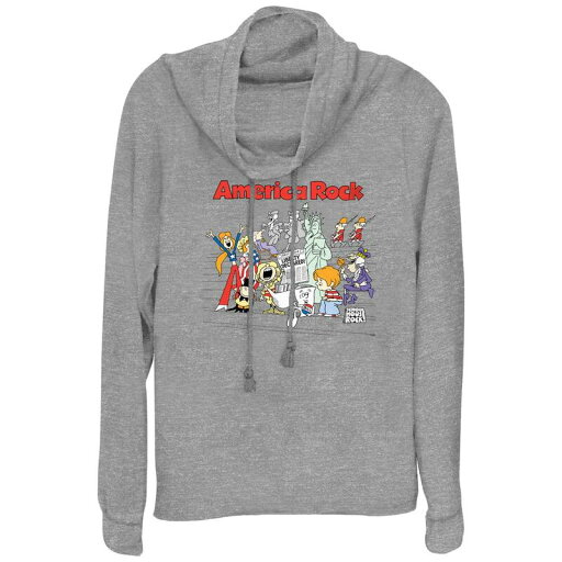 【送料無料】 ディズニー レディース Tシャツ トップス Disney's Schoolhouse Rock! America Rock Plus Size Cowlneck Graphic Lightweight Long Sleeve Gray Heather 【送料無料】 ディズニー レディース Tシャツ トップス Disney's Schoolhouse Rock! America Rock Plus Size Cowlneck Graphic Lightweight Long Sleeve Gray Heather
