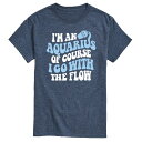 【送料無料】 ライセンス キャラクター メンズ Tシャツ トップス Men's I'm An Aquarius Graphic Tee Heather Blue(4)