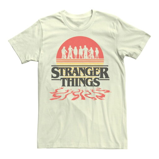 【送料無料】 ライセンス キャラクター メンズ Tシャツ トップス Men's Stranger Things Sunset Group Logo Graphic Tee Natural 【送料無料】 ライセンス キャラクター メンズ Tシャツ トップス Men's Stranger Things Sunset Group Logo Graphic Tee Natural