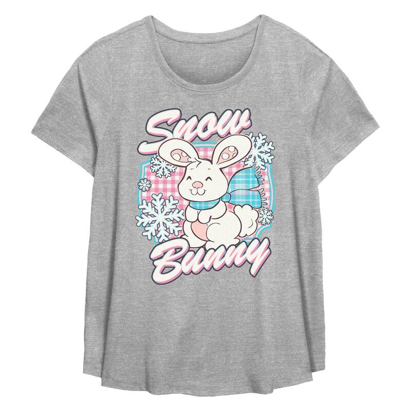 アニメキャラクター レディース トップス Tシャツ プラスサイズ グラフィック Licensed Character Plusize Strawberry Shortcake Snow Bunny Flowy Graphic Tee Heather Gray グレー