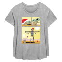 【送料無料】 スター ウォーズ レディース Tシャツ トップス Plus Size Star Wars The Mandalorian The Child Christmas Robot Flowy Graphic Tee Heather Gray