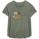 【送料無料】 スター ウォーズ レディース Tシャツ トップス Plus Size Star Wars The Mandalorian Christmas Ride Flowy Graphic Tee Sage
