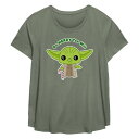 【送料無料】 スター ウォーズ レディース Tシャツ トップス Plus Size Star Wars Yoda Be Merry You Will Flowy Graphic Tee Sage