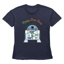 【送料無料】 スター ウォーズ レディース Tシャツ トップス Women's Star Wars R2-D2 Merry Beep Boop Graphic Tee Navy