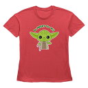 【送料無料】 スター ウォーズ レディース Tシャツ トップス Women's Star Wars Yoda Be Merry You Will Graphic Tee Red