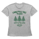 【送料無料】 アンブランデッド レディース Tシャツ トップス Women's Christmas Tree Farm Since 1930 Graphic Tee Heather Gray