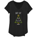 【送料無料】 ライセンス キャラクター レディース Tシャツ トップス Women's Lite-Brite Get Lit Christmas Tree Graphic Tee Black