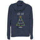 【送料無料】 ライセンス キャラクター レディース Tシャツ トップス Women's Lite-Brite Get Lit Christmas Tree Cowlneck Graphic Lightweight Long Sleeve Navy