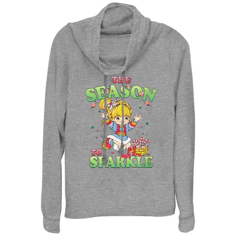アニメキャラクター レディース トップス Tシャツ グラフィック Licensed Character Women's Rainbow Brite The Season To Sparkle Cowlneck Graphic Lightweight Long Sleeve Gray Heather グレー