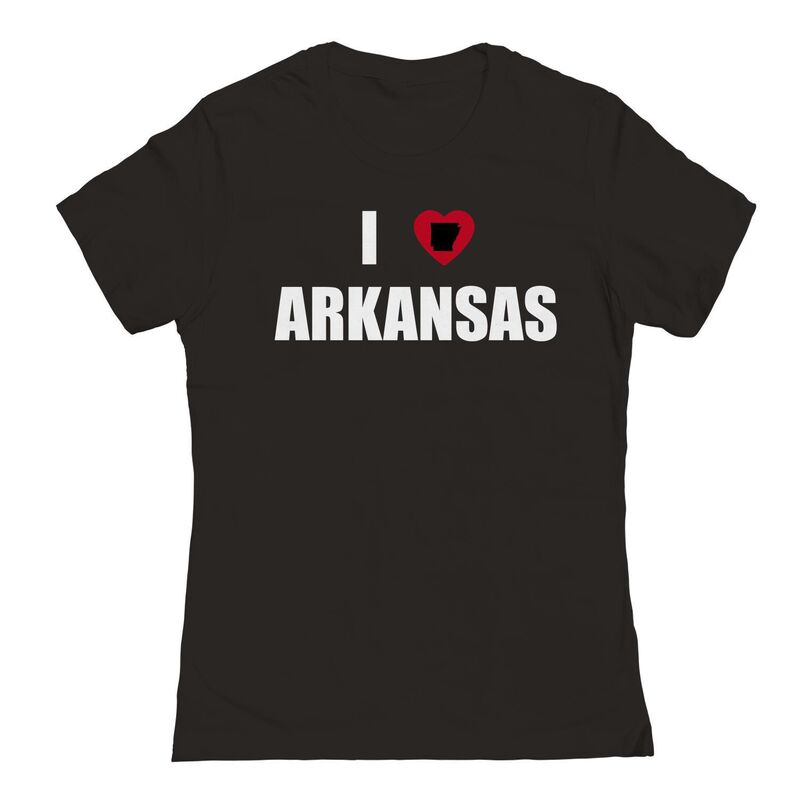 【送料無料】 アンブランデッド レディース Tシャツ トップス Junior's I Heart Arkansas Graphic Tee Black