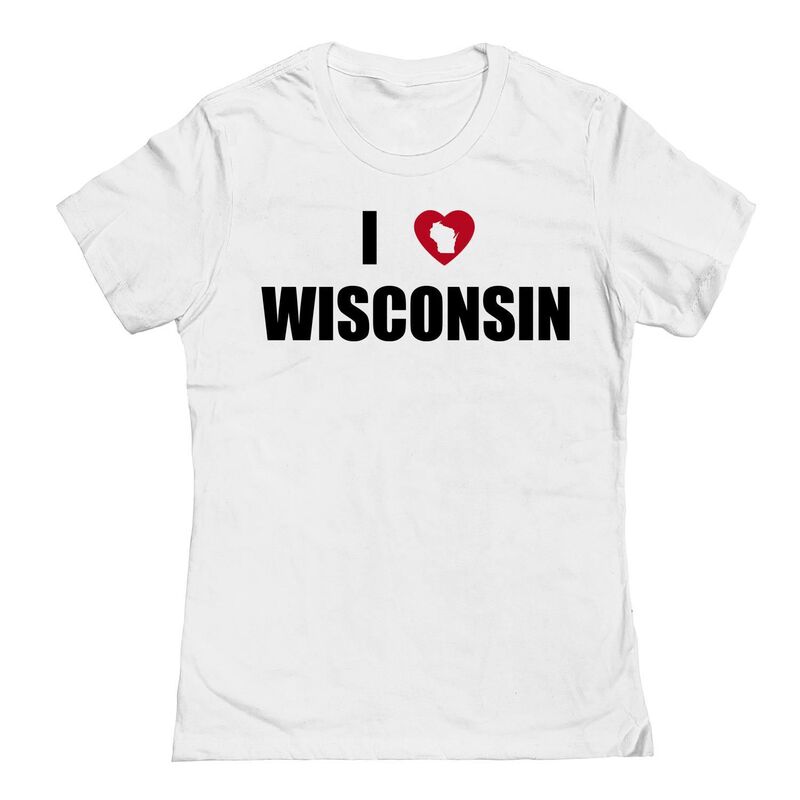 アンブランデッド レディース トップス Tシャツ グラフィック Unbranded Junior's I Heart Wisconsin Graphic Tee White ホワイト