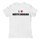 【送料無料】 アンブランデッド レディース Tシャツ トップス Junior's I Heart North Carolina Graphic Tee White