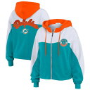 【送料無料】 ウェア バイ エリン アンドルーズ レディース ジャケット・ブルゾン アウター Women's WEAR by Erin Andrews Aqua/White Miami Dolphins Color Block Full-Zip Hoodie Dol Turq A