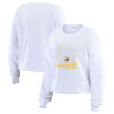 【送料無料】 ウェア バイ エリン アンドルーズ レディース Tシャツ トップス Women's WEAR by Erin Andrews White Minnesota Vikings Postcard Cropped Long Sleeve Top Mvk White(4)