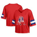 【送料無料】 フォーティセブンブランド レディース Tシャツ トップス Women's '47 Red New England Patriots Double Header Scout Cropped V-Neck T-Shirt Pat Red(4)