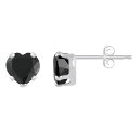 【送料無料】 Celebration Gems レディース ピアス・イヤリング アクセサリー Celebration Gems 10k White Gold 5 mm Heart Shape Gemstone Stud Earrings Onyx