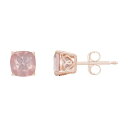【送料無料】 Alyson Layne レディース ピアス・イヤリング アクセサリー Alyson Layne 14k Rose Gold Plated Sterling Silver 6 mm Cushion Rose Quartz Stud Earrings Rose Tone