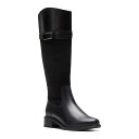 【送料無料】 クラークス レディース ブーツ・レインブーツ シューズ Clarks Maye Carly Women's Leather Knee-High Boots Black