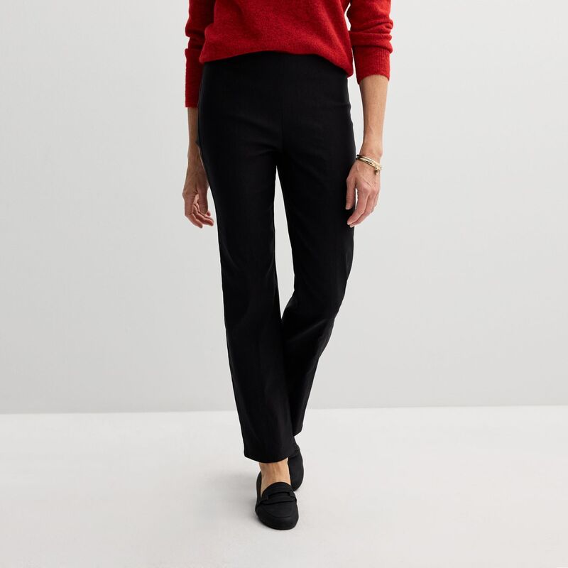 【送料無料】 クロフト＆バロー レディース カジュアルパンツ ボトムス Women's Croft & Barrow Seamed Straight Leg Pull-On Pants Mineral Black