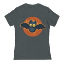 【送料無料】 アンブランデッド レディース Tシャツ トップス Junior's Bat and Moon Halloween Graphic Tee Heavy Metal(4)