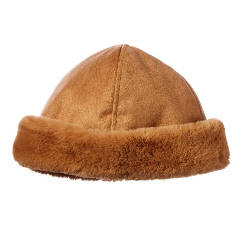 アイソトナー レディース アクセサリー 帽子 スエード Women's isotoner Microsuede Faux Fur Hat Cognac