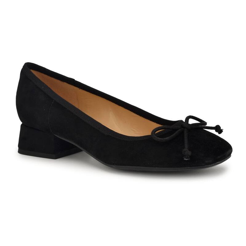 【送料無料】 ナインウェスト レディース パンプス シューズ Nine West Saruh Women's Square Toe Slip-On Dress Pumps Black Suede