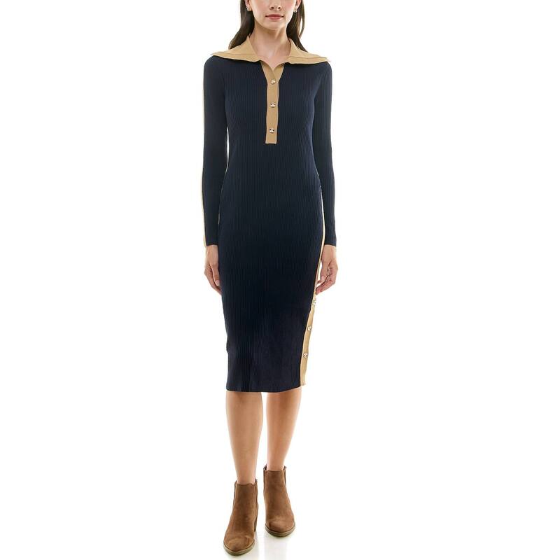 【送料無料】 ナネットレポー レディース ワンピース トップス Women's Nanette Lepore Bodycon Sweater Dress Navy