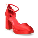 【送料無料】 エスオー レディース パンプス シューズ Juniors' SO Ankle Strap Platform Shoes Red(4)