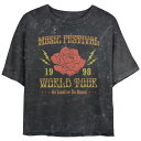 【送料無料】 アンブランデッド レディース Tシャツ トップス Juniors' Music Festival 1998 World Tour Cropped ...