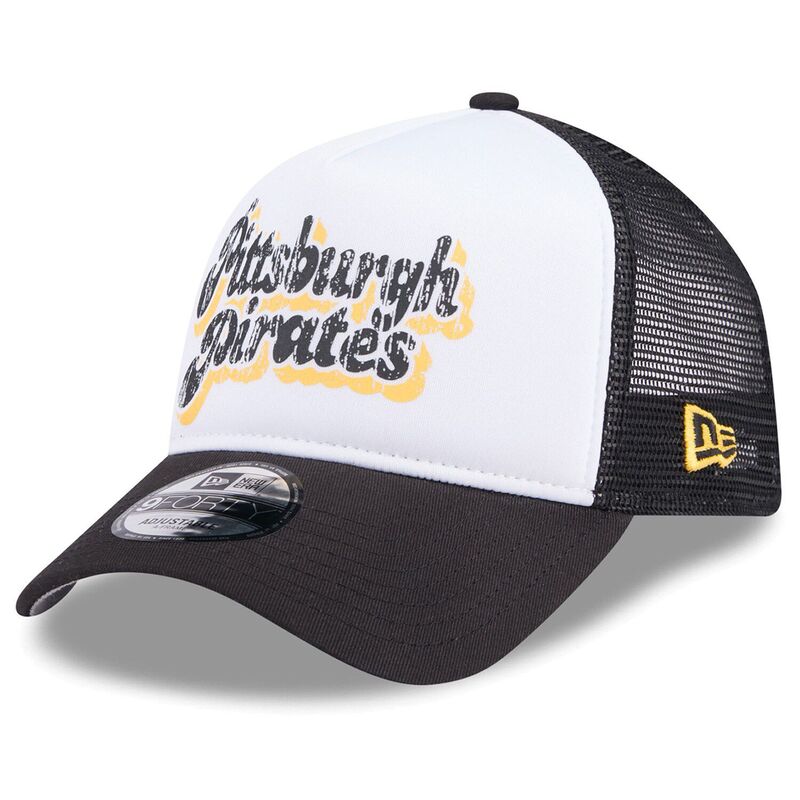 【送料無料】 ニューエラ レディース 帽子 アクセサリー Women's New Era White/Black Pittsburgh Pirates Throwback Team Foam Front A-Frame Trucker 9FORTY Adjustable Hat Pir White